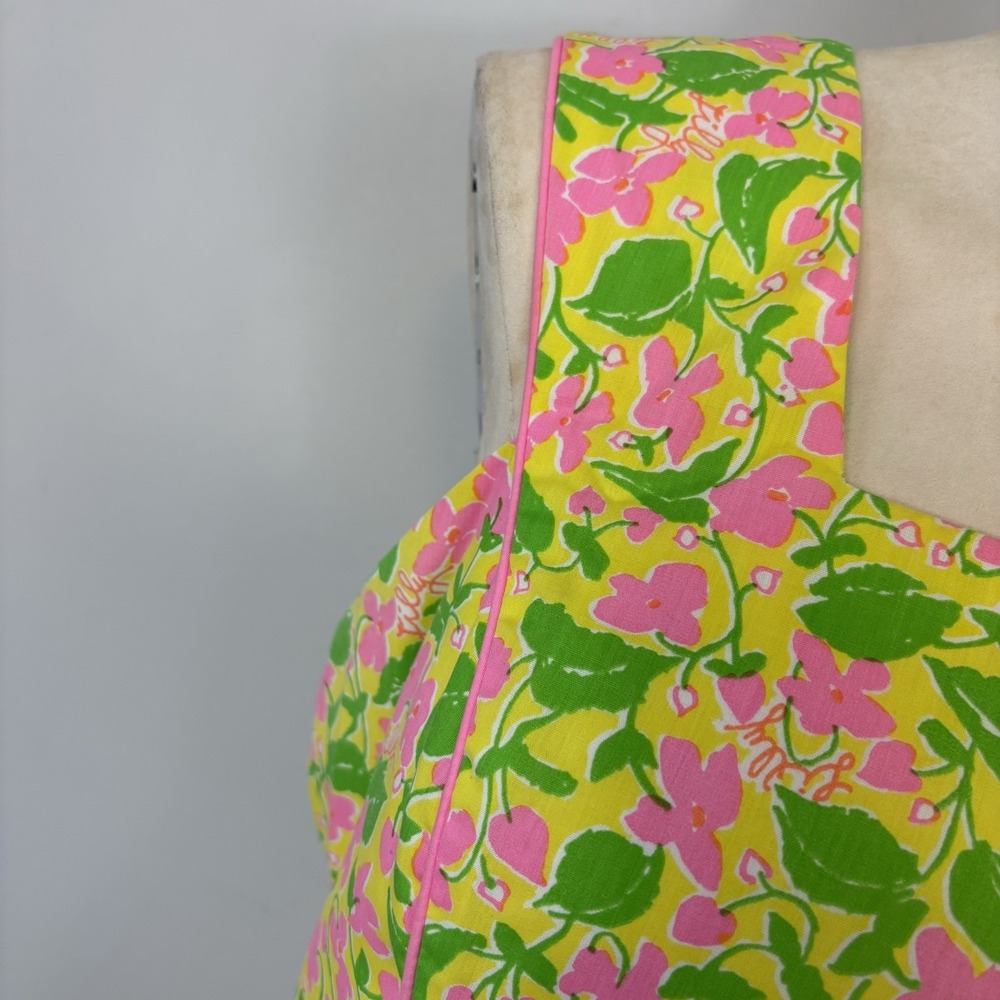 Vtg 70s Lilly Pulitzer The Lilly Floral Midi Dress Pink Sz 14 60s Cottagecore - Picture 3 of 12